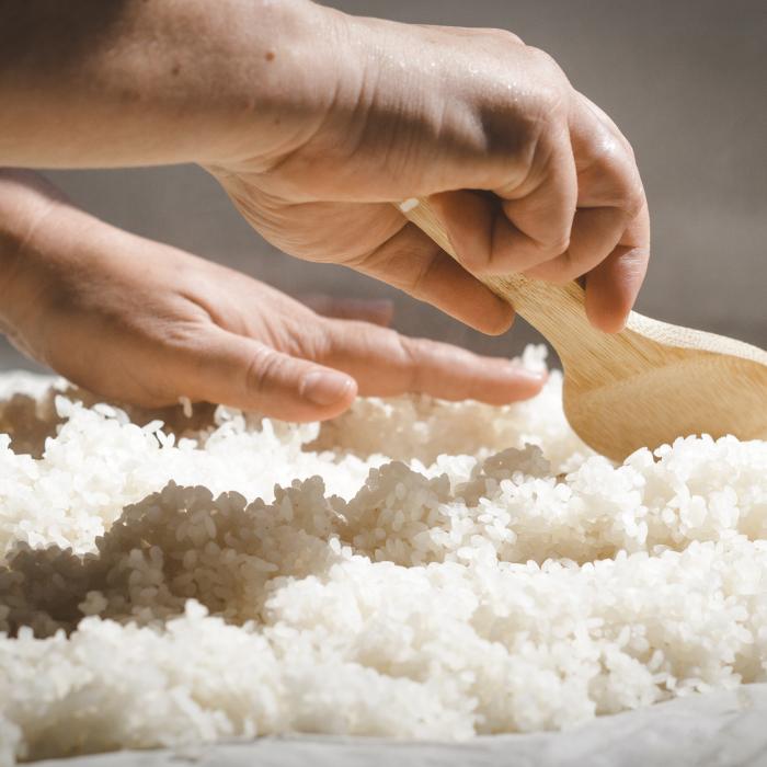 arroz blanco con el koji