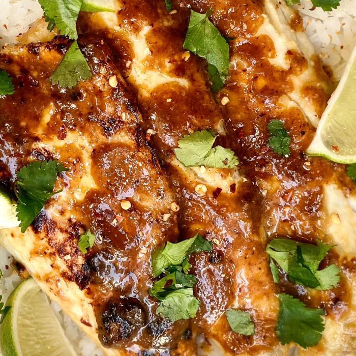 pescado con miso y lima glaseado